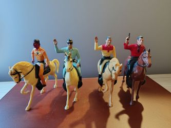 1950s Hartland plastics Lone ranger figures playset lot