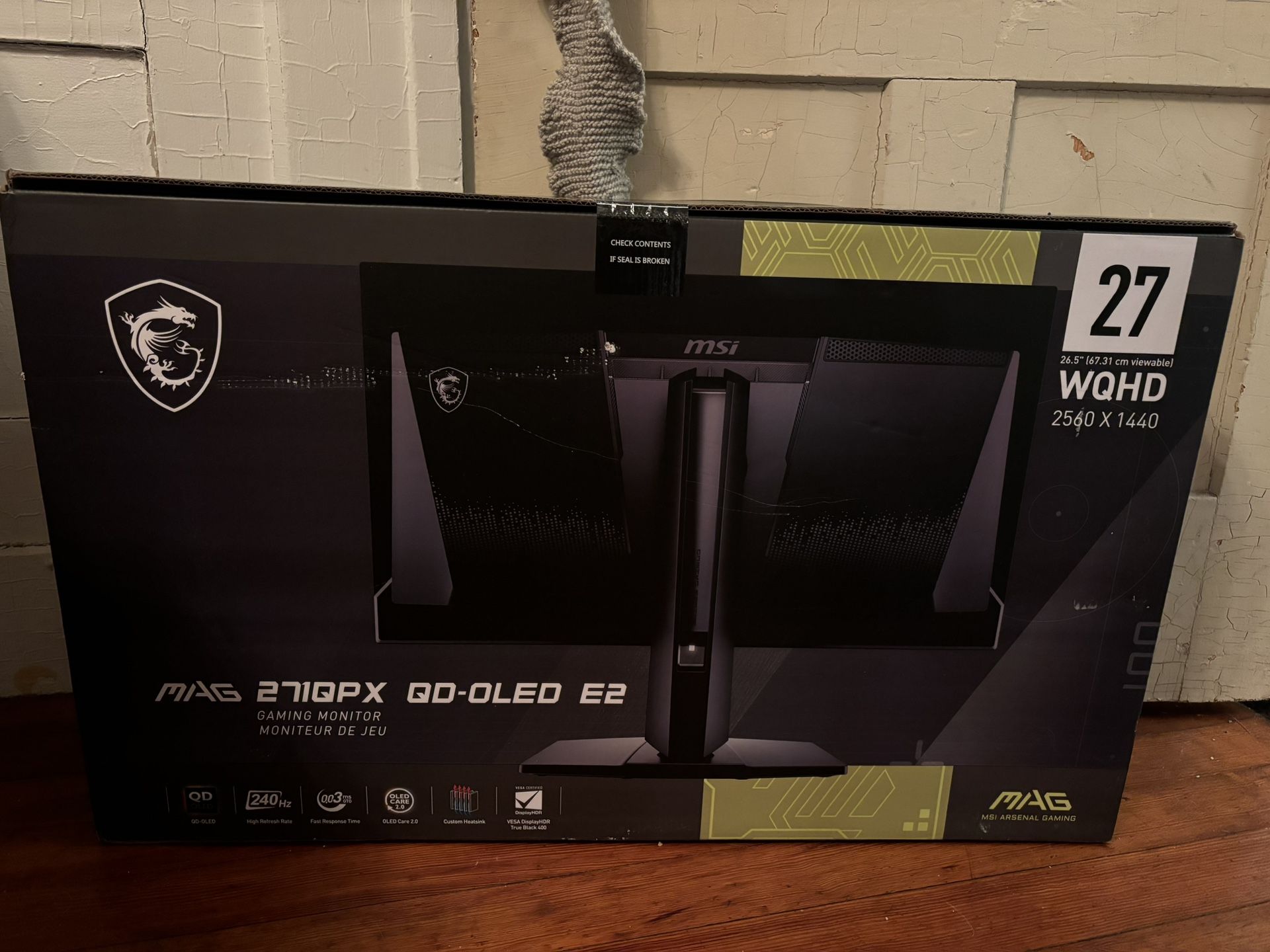 MSI QD-OLED 27” inch 240 Hz 2560x1440 Flat Gaming Monitor NIB New In Box Sealed