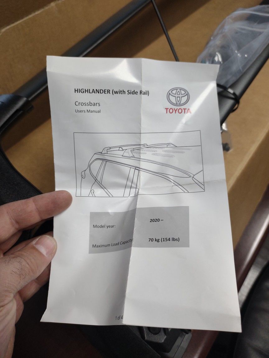 2000 - 2023 Toyota Highlander Crossbars
