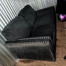 2 Pc Black Suede, Couch Sofa Free