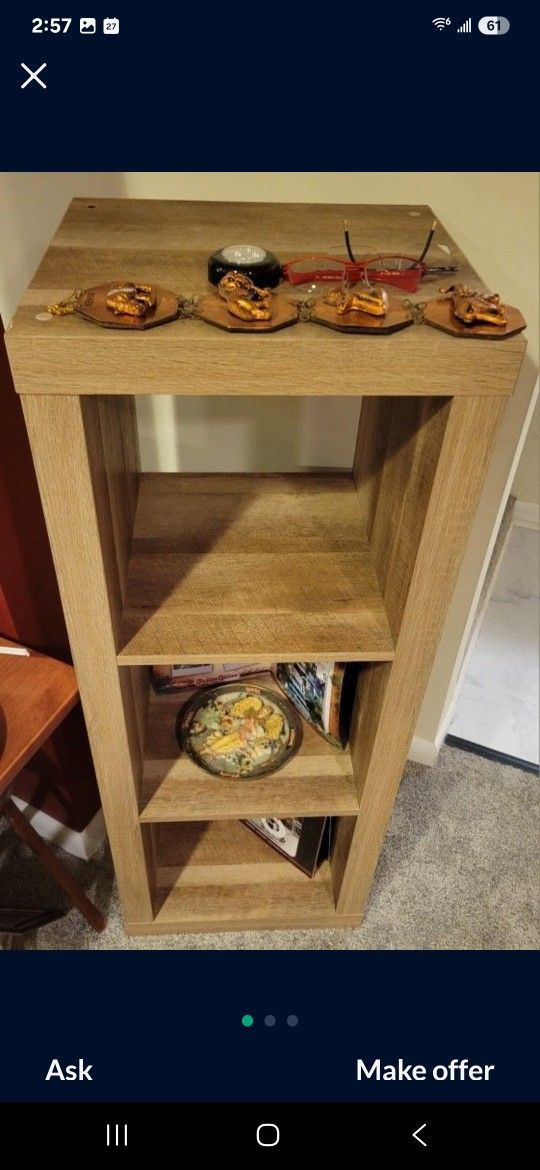 2 DESIGNER FLOOR SHELVES