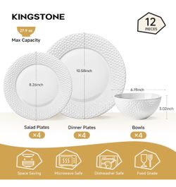 Kingstone white porcelain dish set