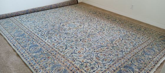 Semi Antique Fine Hand Woven Genuine Kashan Persian Rug