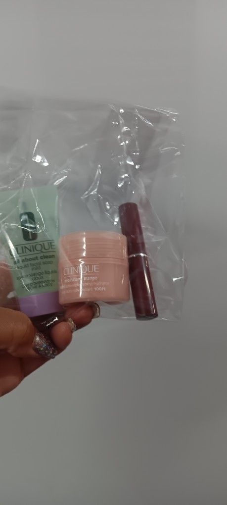 Travel Size Clinique Moisturizer, Face Wash & Almost Lipstick