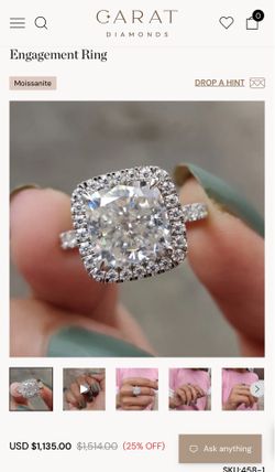 VVS1 Moissanite Engagement Ring