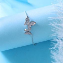 Sterling Silver Diamond Hoop Earrings B