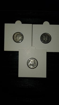 Collection of Silver Mercury Dimes LOT OF 3 Silver Coins