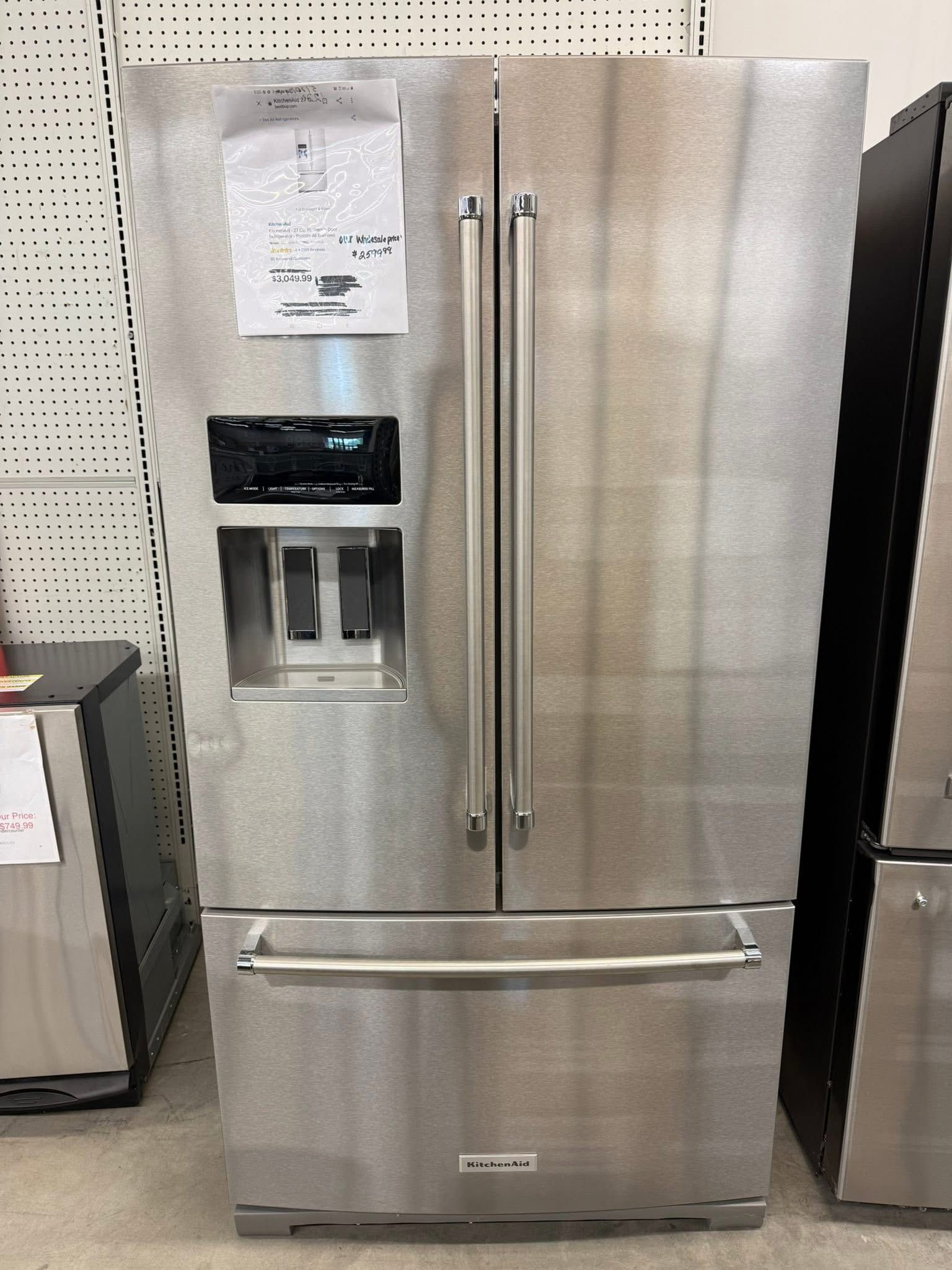 KitchenAid 27 cu Ft French Door Refrigerator Printshield Stainless Steel