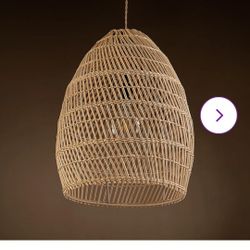 Bayou Breeze Musselman Natural Rattan Pendant Light 16.5 H x 11.8 W x 11.8 D in
