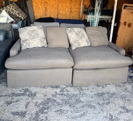 Jolene Silver Grey 84" 2 Piece Power Reclining Modular Loveseat with USB