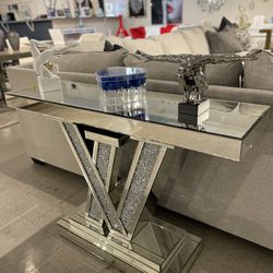 LV mirrored Console Table On tax Season Sale