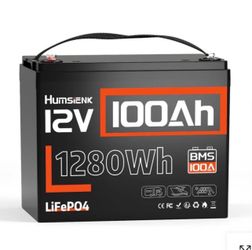 Humsienk 12V 100Ah Group 24 LiFePO4 Battery Drop-in Replacement for RVs
