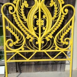 Rattan Vintage Peacock Twin Headboard