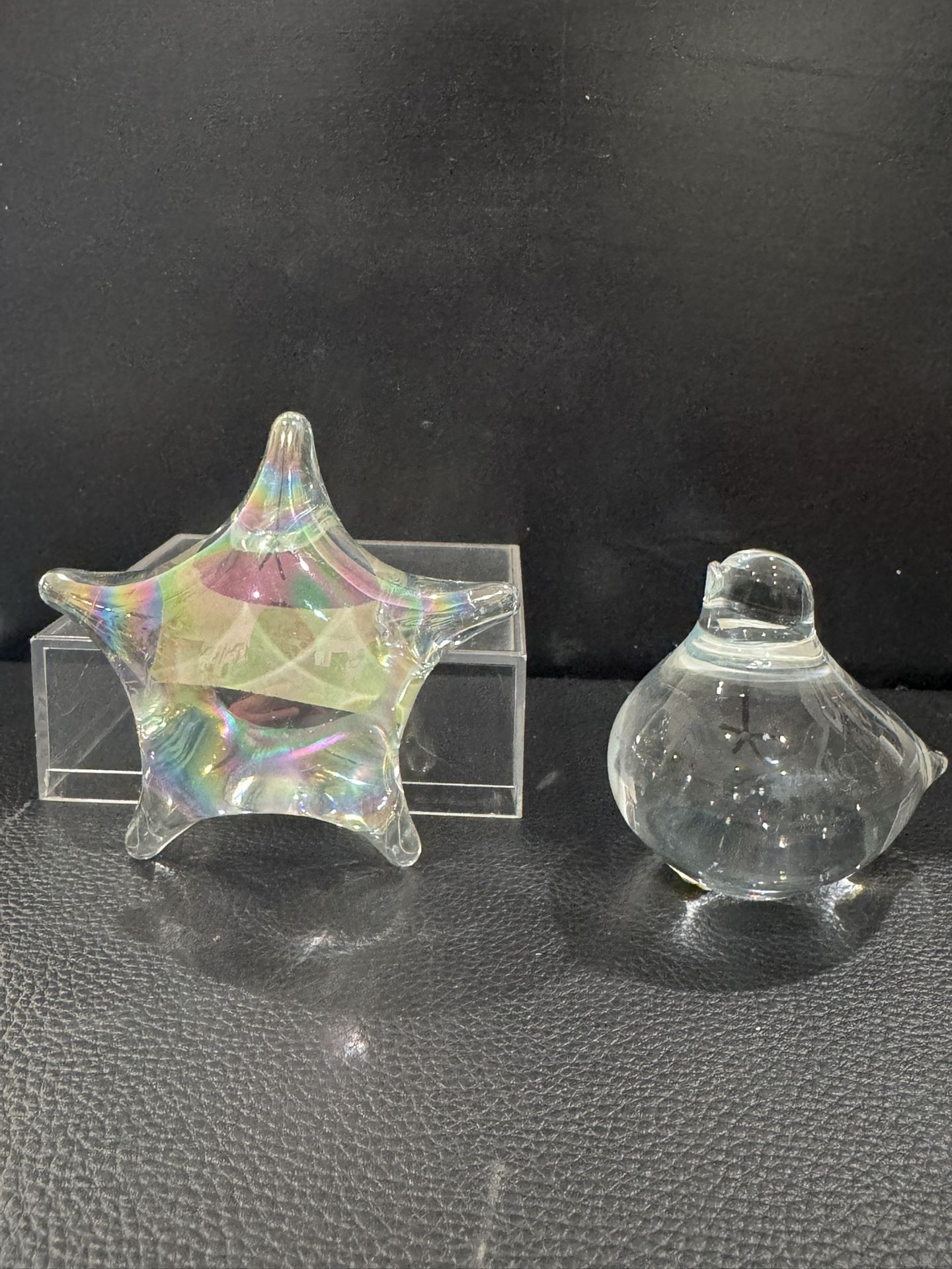 Set~ Crowning Touch Collect. Dove (2 3/4”) Starfish Rainbow Paperweight (3 1/2”)