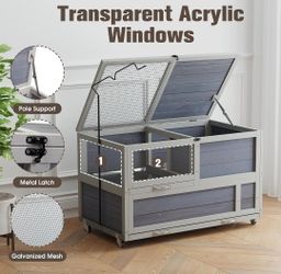 Large Wooden Tortoise Enclosure,Tortoise Habitat for Indoor and Outdoor, Reptile Cage for Small Animals
