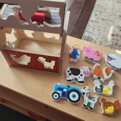Melissa & Doug Take-Along Wooden Toy Barn