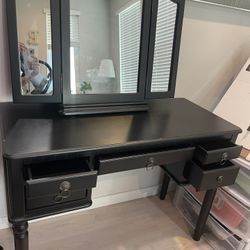 Black, Wooden Vanity