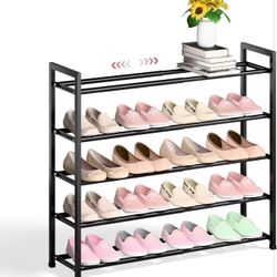 Five tier expandable shoe rack for closet