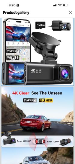 REDTIGER F7NP 4K Dash Cam Front Rear, STARVIS 2 Sensor, Free Card Included 5.8GHz WiFi-20MB/s Download, WDR Night Vision, Wide Angle, G-sensor Inciden