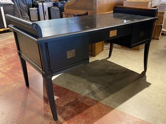 Dark Asian-Inspired 2-Drawer Office Desk