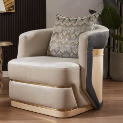 Signature Royale Light & Dark Grey Chair / HD-C9008
