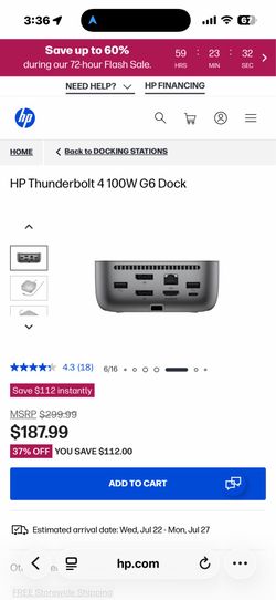 HP thunderbolt 4 100W laptop dock