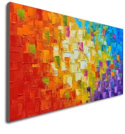 Vibrant Spectrum – 4ft Hand-Painted Textured Wall Art