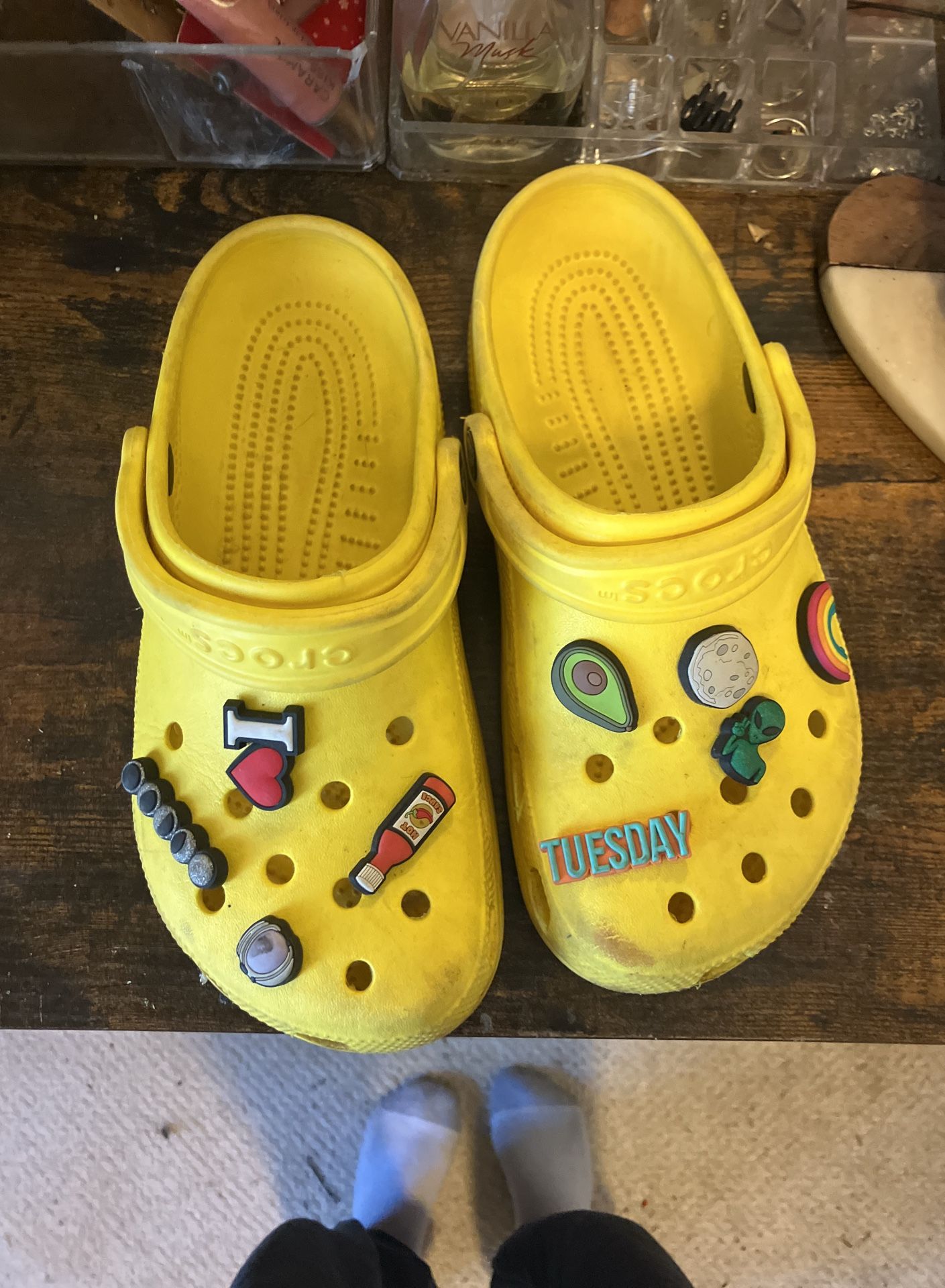 Size 7 Yellow Crocs