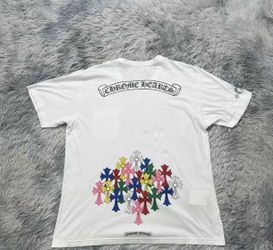 White Chrome Multi Color Cross T-Shirt