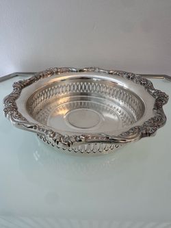 Wine bottle coaster, silver plated