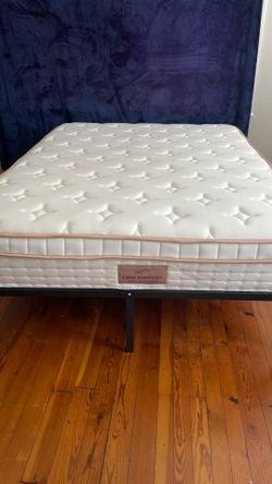 Queen size mattress and frame, Like new