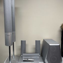 Panasonic DVD Home Theater Sound System 5 Disc Changer W/ Speakers & Remote