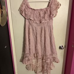 Chic Pink Lace Formal Dress