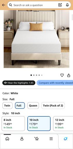 Full Size 10-Inch White Foam Mattress