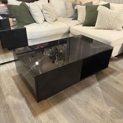 Black Lacquer Coffee Table/Media Console 