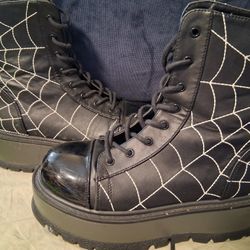 Goth Webbed Boots By Demonia