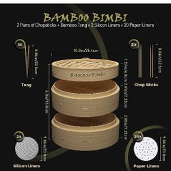 Bamboo Steamer Set 10 Inch Basket Steam 