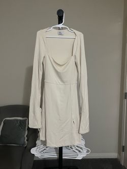 Oh Polly Cream Long Sleeve Mini Dress Size 0