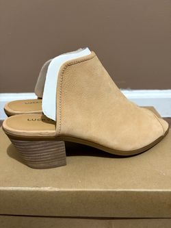 Lucky Brand Suede Block Heel Mules