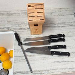 J.A. Heckles Block W/4 Cutting Knives