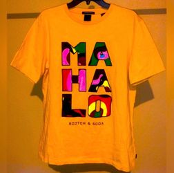 Scotch & soda Mahalo A hui hou Hawaii Tee T-shirt Guy Men European Fashion M