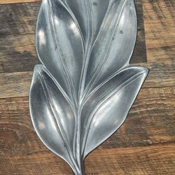 Cast Aluminum 5 Leaf Dish After Bruce Fox Royal Hickman - 20" long 9" wide