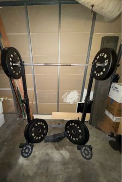 Adjustable bench/squat rack with weights