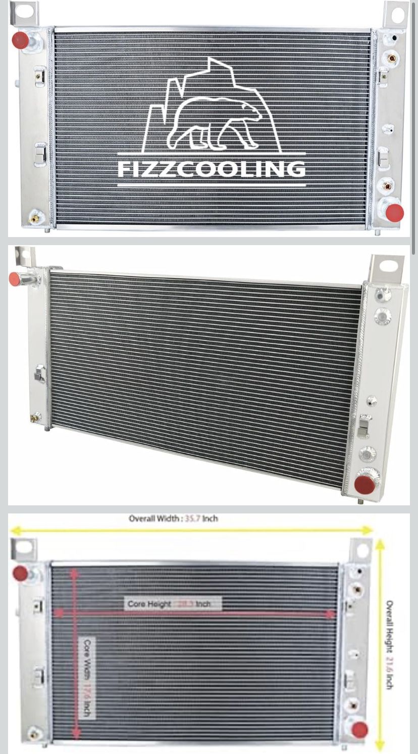 3 Rows Aluminum Radiator For 1999-2012 Chevy Silverado 1500 2500 Tahoe 4.8L 5.3L, Replacement Radiator, aluminum radiator, Radiators