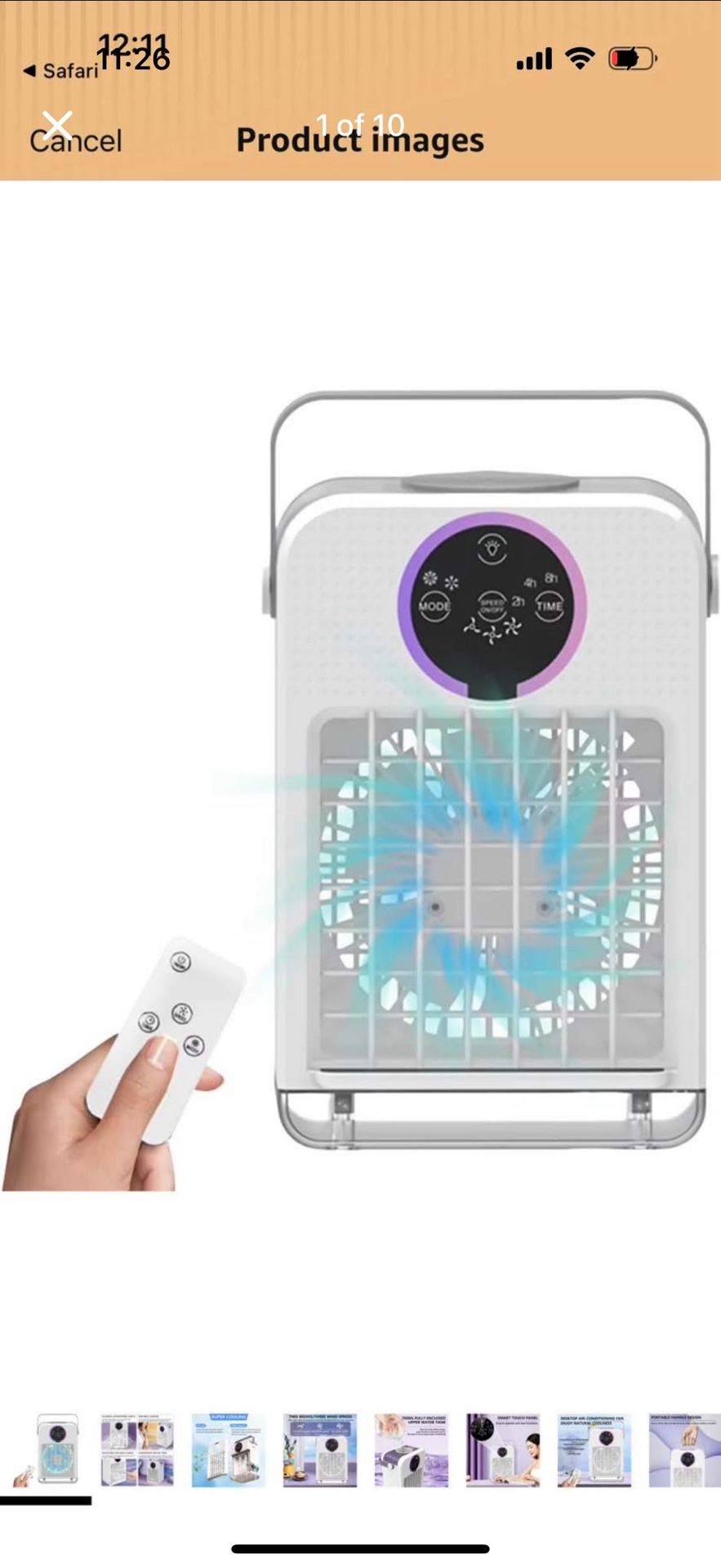 Dual Mode Water Air Conditioner, Aire Acondicionado Portatil, with 700ml Visible Water Tank and Colo