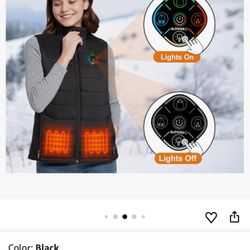KOVNLO Heated Vest Women, (Battery Pack Not Included) Smart Controller With Lights-out, Electric Warming Heated Jackets. (Size S)