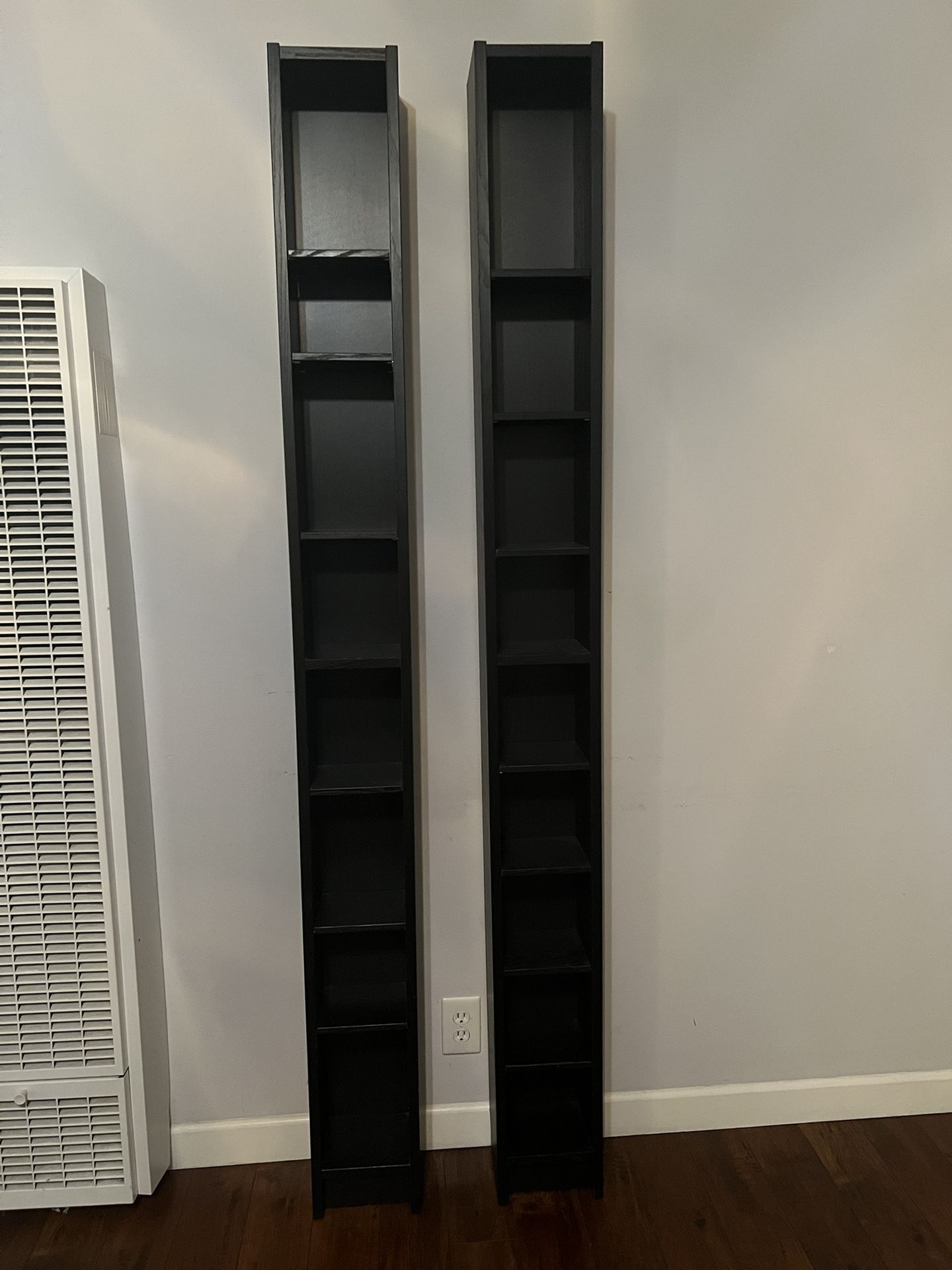 ~79 Inch IKEA narrow Space Saving Wood Shelves, Pickup Today Sunday 10/12 Only