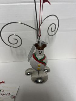 Disney Mickey Mouse Snowman Marshmallow Treat Glitter Ornament