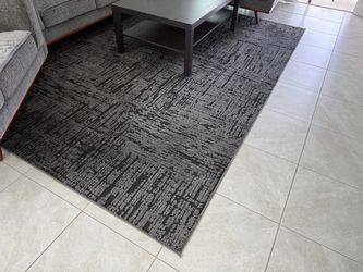 Abstract Textured Area Rug Charcoal Set