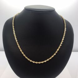 14k Gold Hallow Rope Chain 
